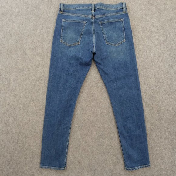Flint and Tinder Jeans Mens 33 Blue Slim Tapered Mid Rise Medium Zip Fly - Picture 2 of 16